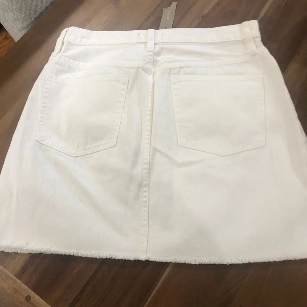 NWT J. Crew White Denim Mini Skirt 28